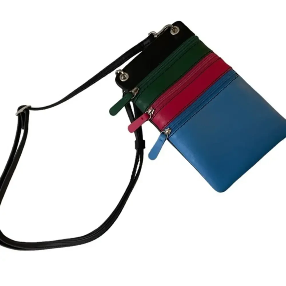✨ MYWALIT Nappa Leather Colorblock Crossbody Travel Bag NWOT